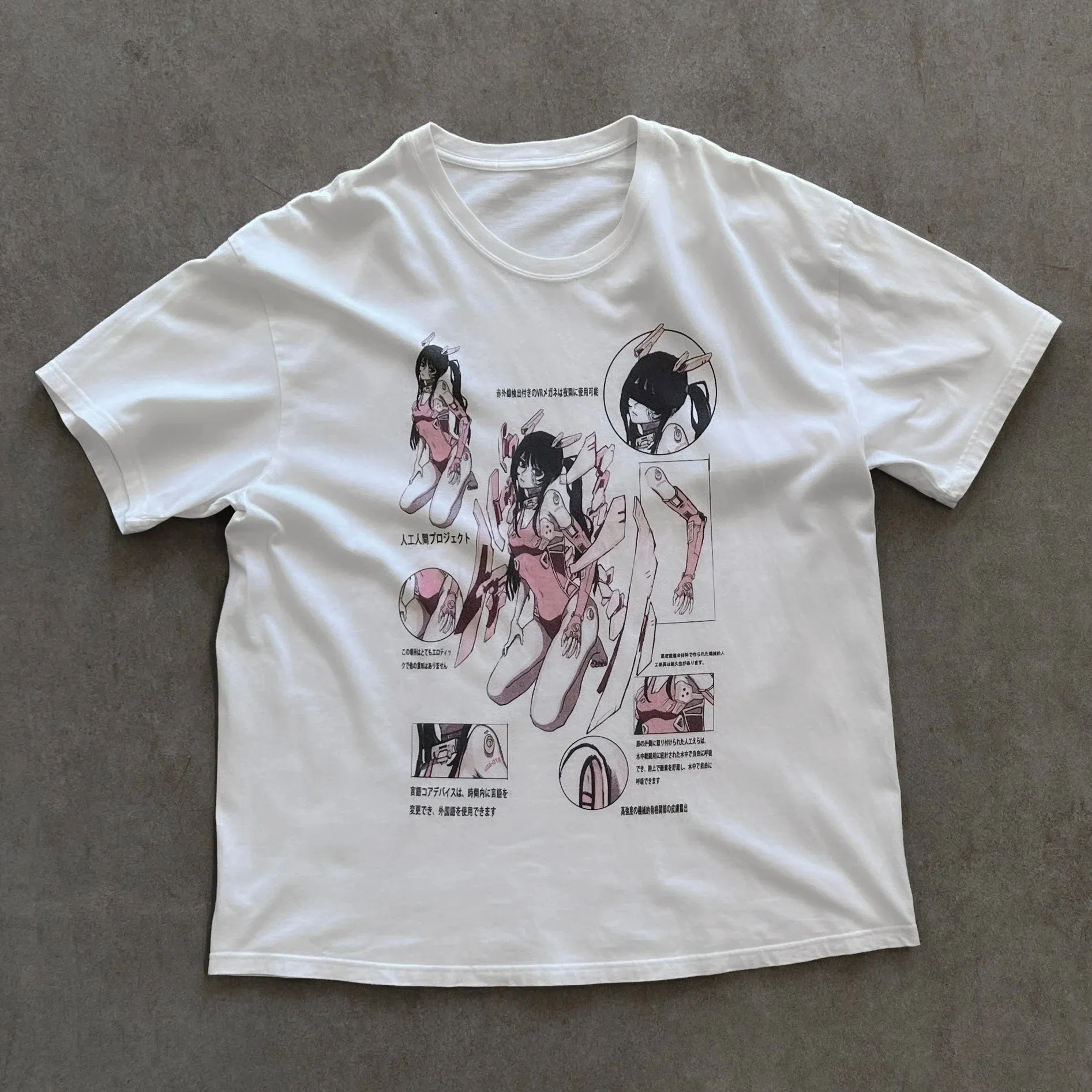 Mechanical Anime Girl T Shirt - L