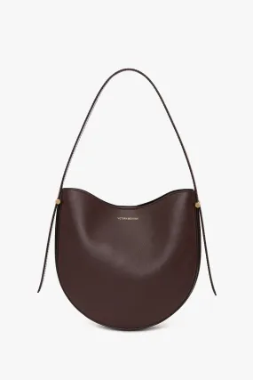 Medium Dia Hobo Bag In Burgundy Smooth Leather