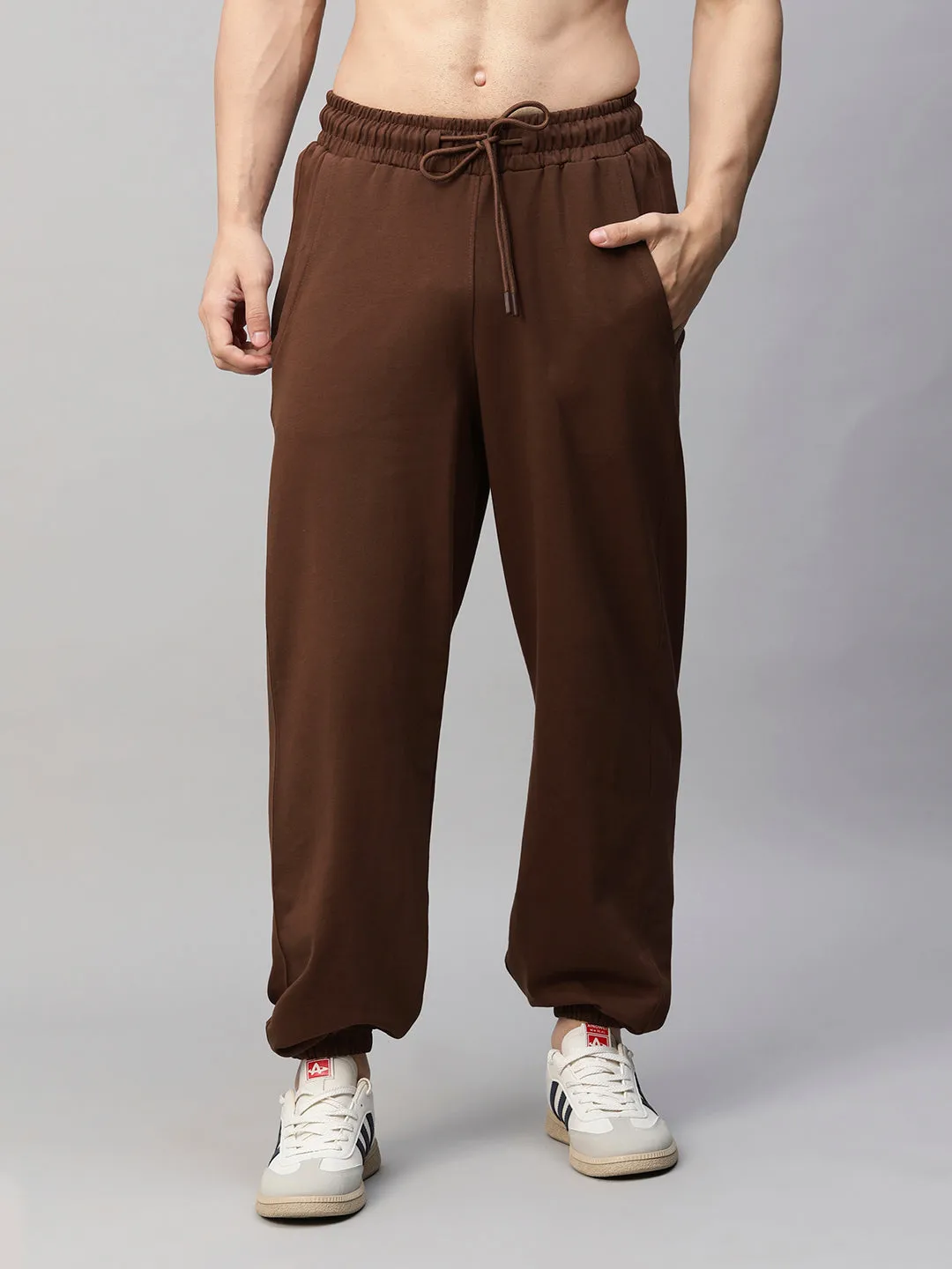 Men Premium Terry Loose Fit Joggers - Cocoa