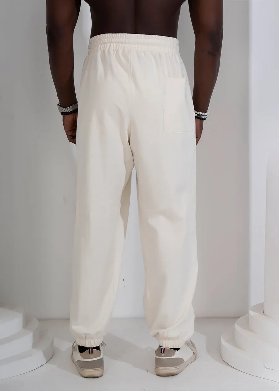 Men Premium Terry Loose Fit Joggers - Off White