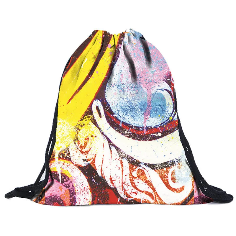 Printed School Backpack for Boys and Girls | Drawstring Travel Bag | Mochila Mujeres