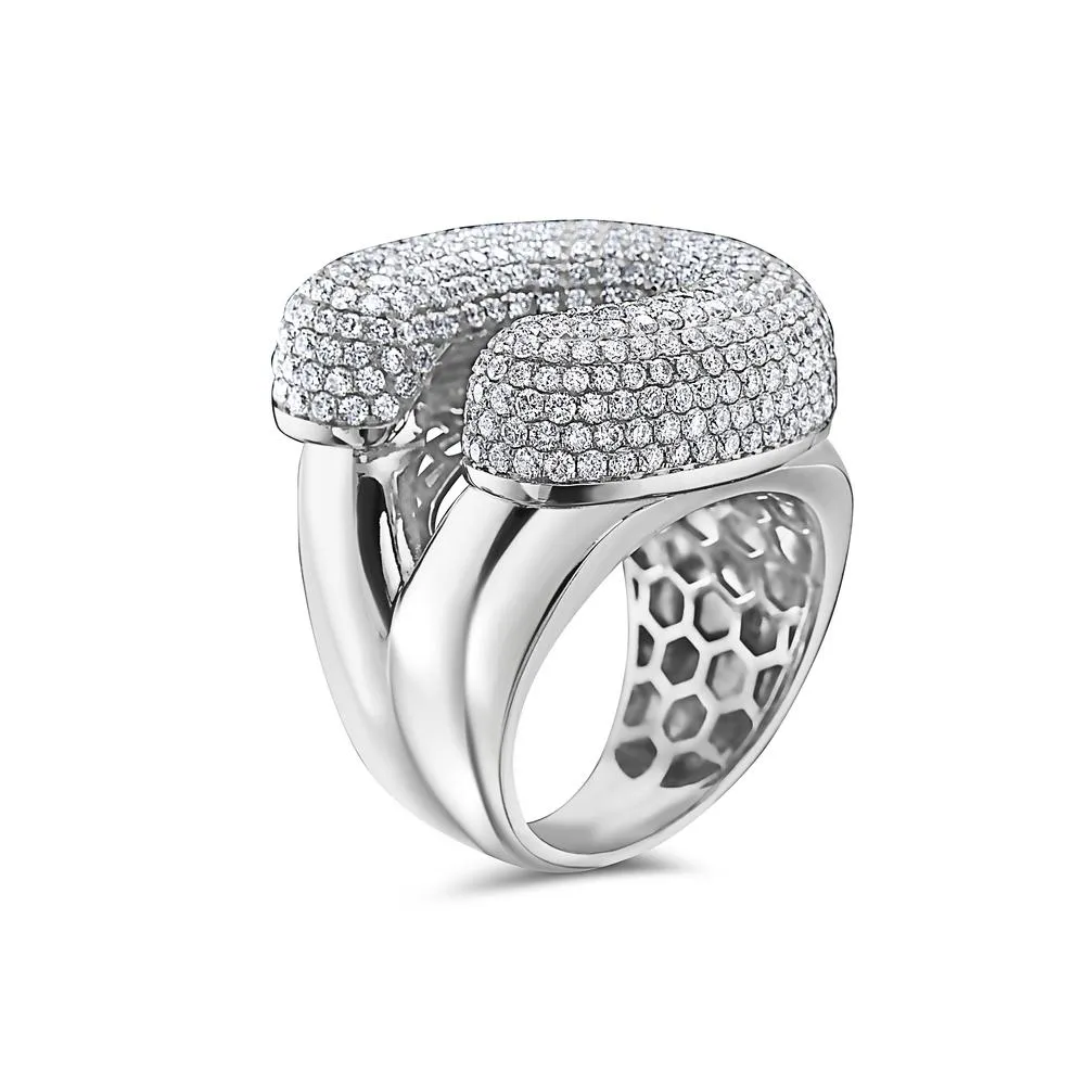 Men's 14K White Gold 'C' Ring with 4.85 CT Diamonds