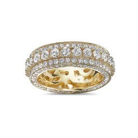 Men's 14K Yellow Gold Band with 5.74 CT Diamonds