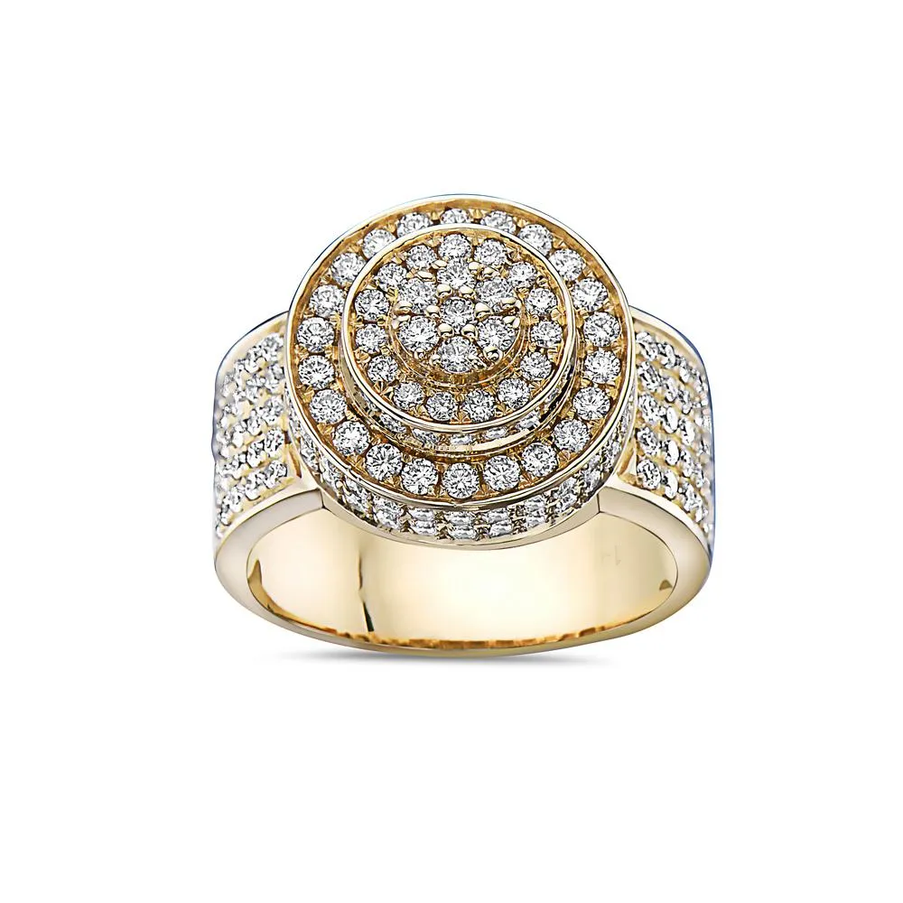 Men's 14K Yellow Gold Ring with 2.51 CT Diamonds