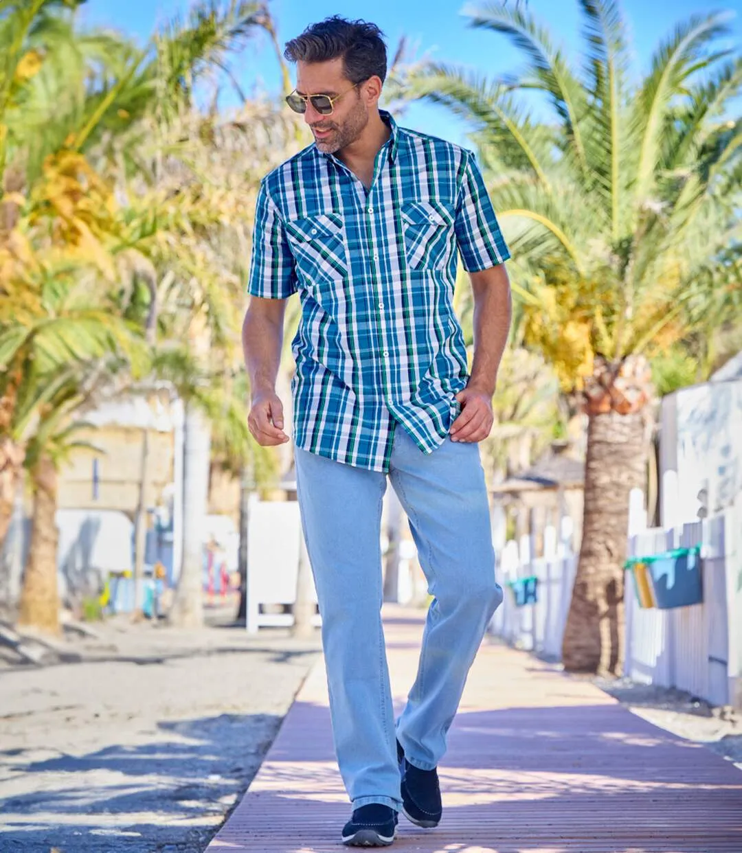 Men's Blue Checked Shirt