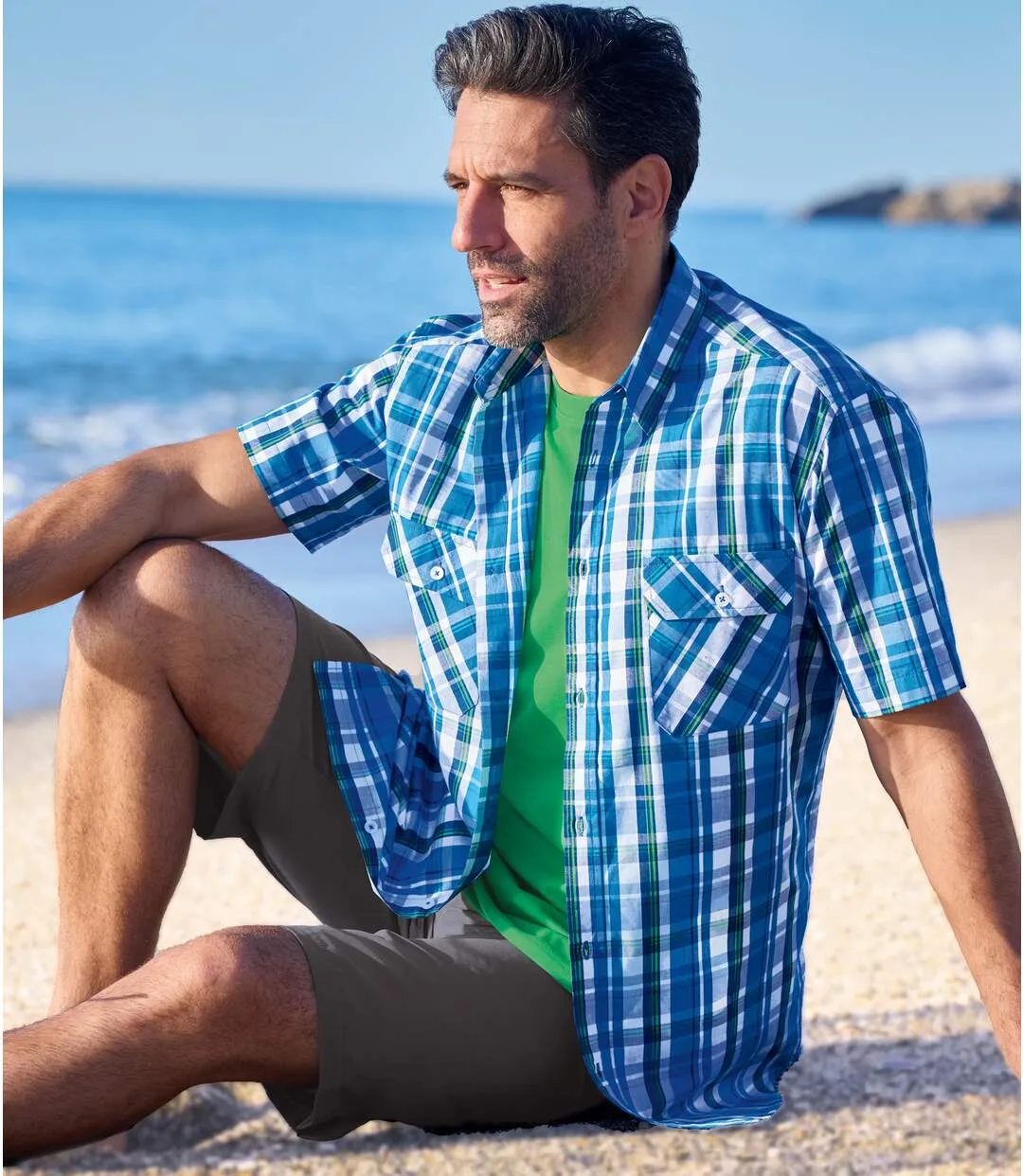 Men's Blue Checked Shirt