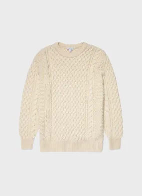 Men's Cable Knit Jumper in Ecru