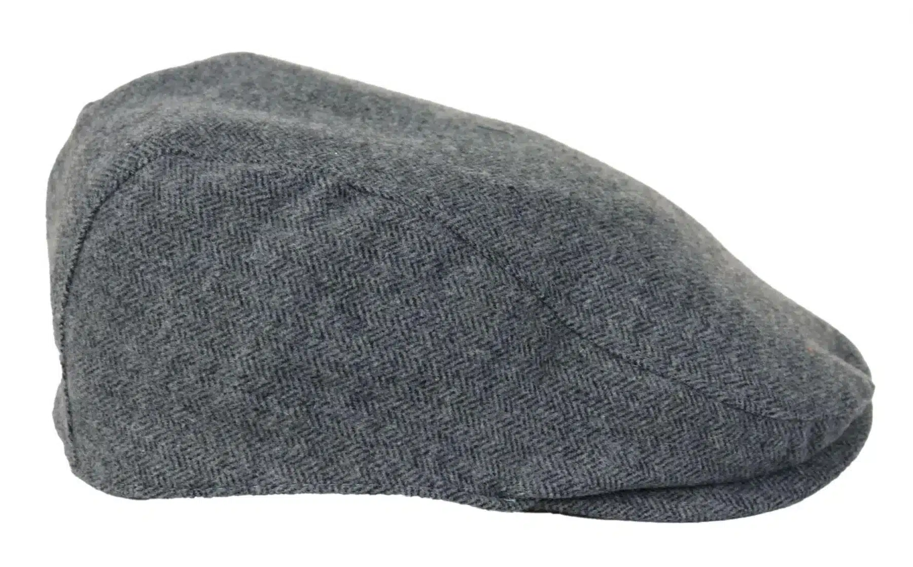 Mens Flatcap Hat Baker Boy 8 Panel Grandad Tweed Herringbone Grey Vintage