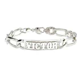 Men's ID Nameplate Figaro Bracelet