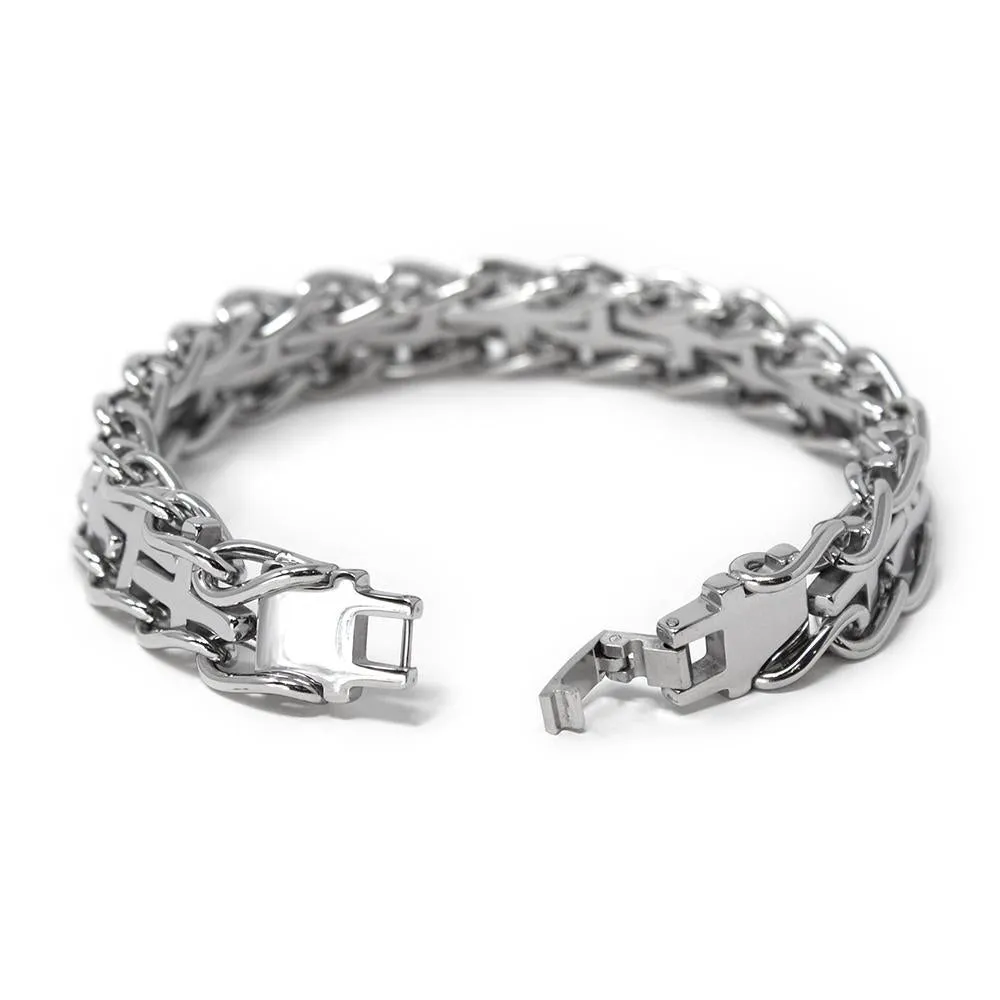 Stainless Steel Cross Chain Bracelet for Men