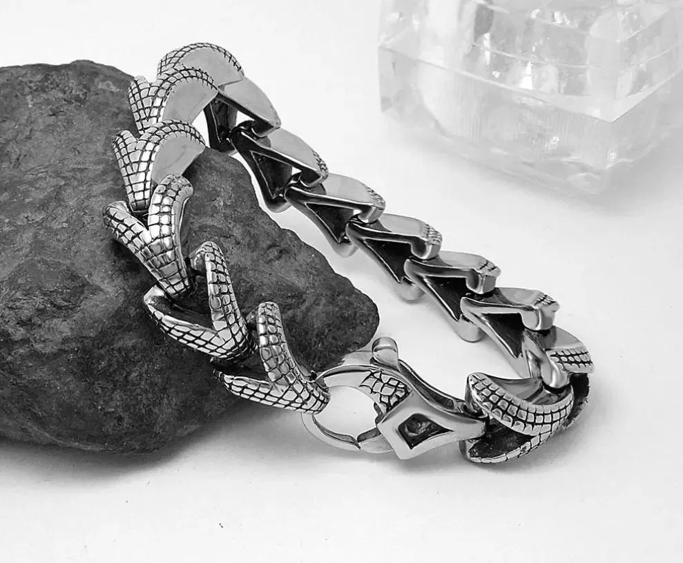 Mens Stainless Steel Snake Bracelet 8.5