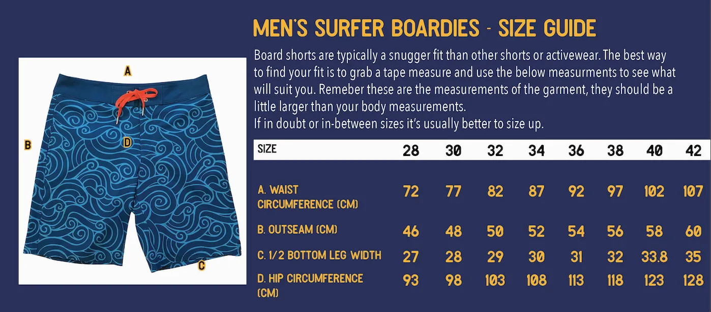 Men's Surfer Boardies: Ningaloo