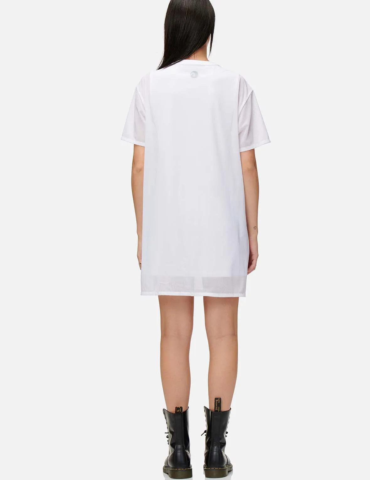 Mesh Overlay T-shirt Dress