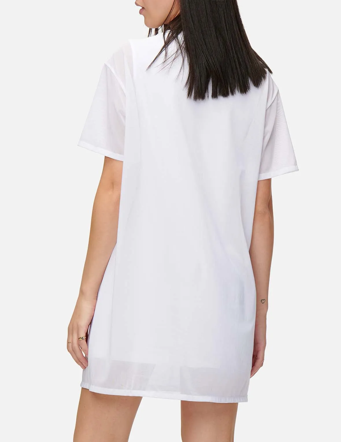 Mesh Overlay T-shirt Dress