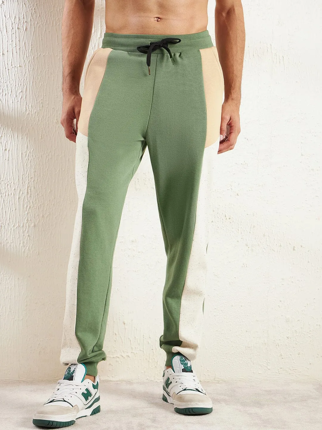 Mineral Green Cut And Sew Relaxed Fit Joggers