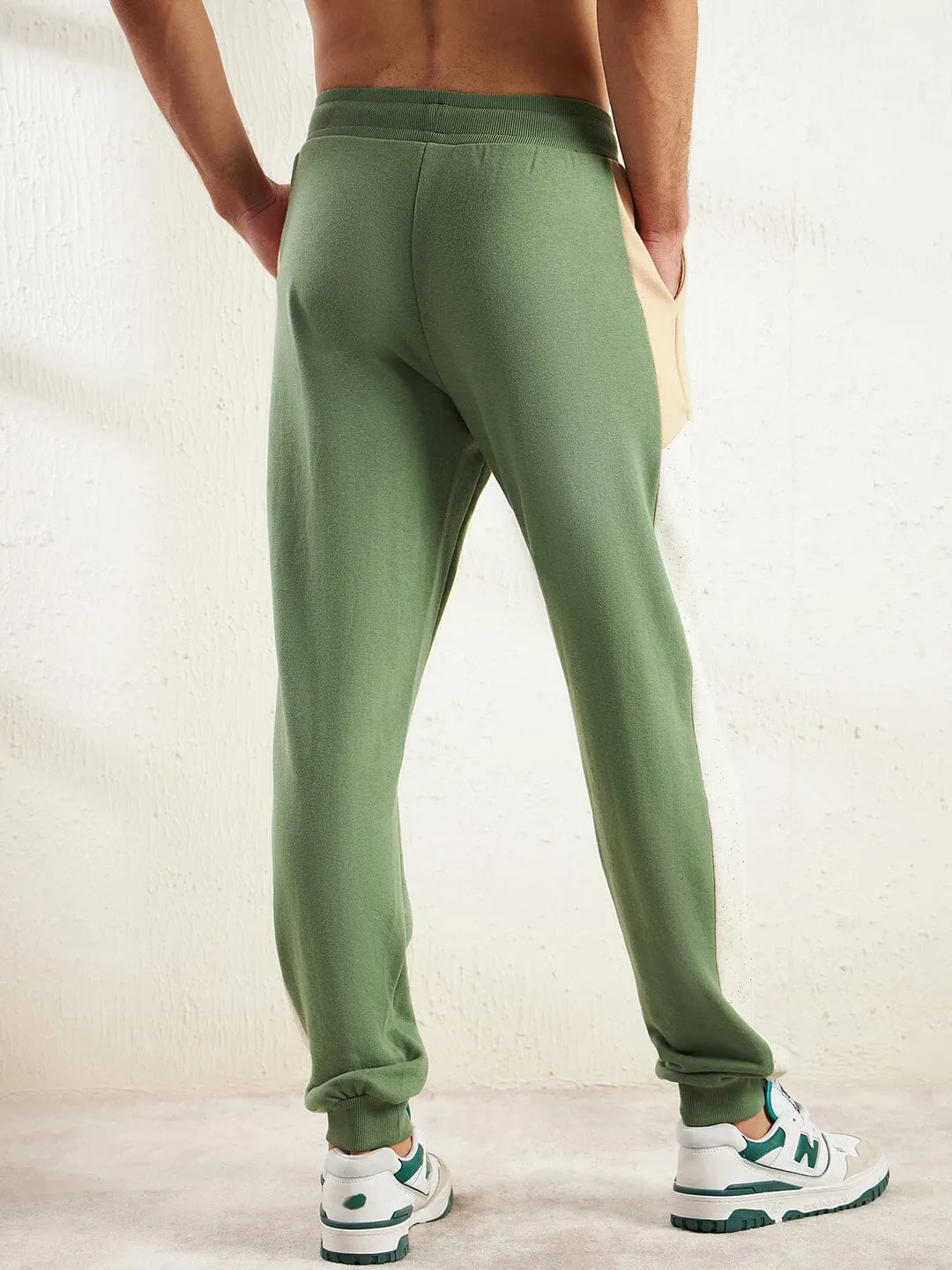 Mineral Green Cut And Sew Relaxed Fit Joggers