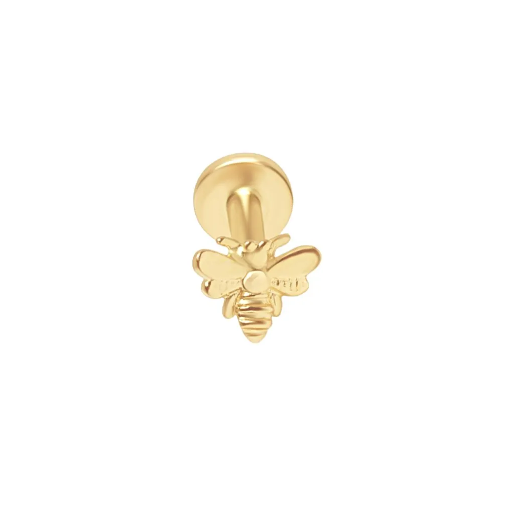 Flat Back Minimalist Bee Stud