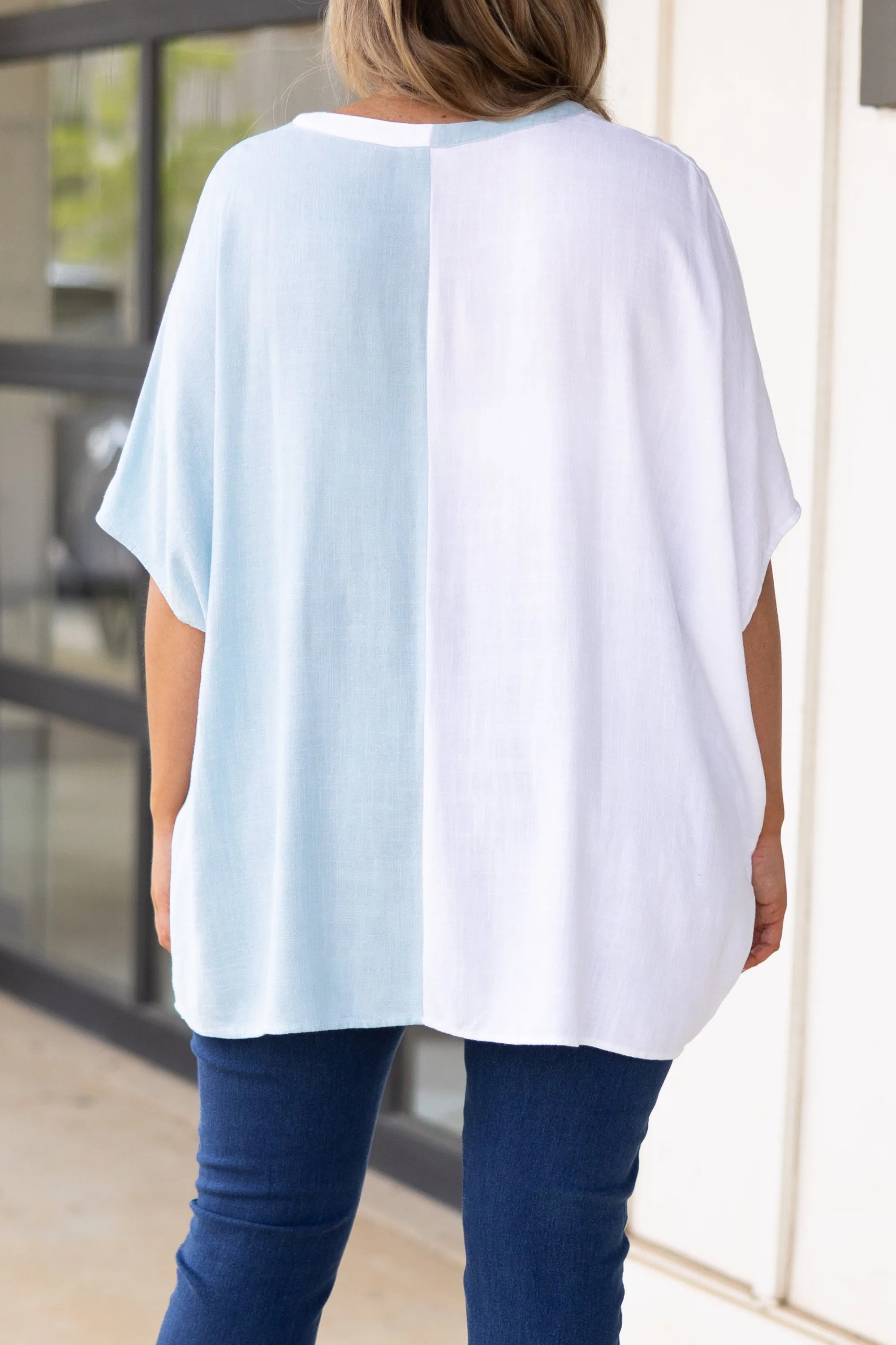 Mistake Top Powder Blue White - Beautiful Option