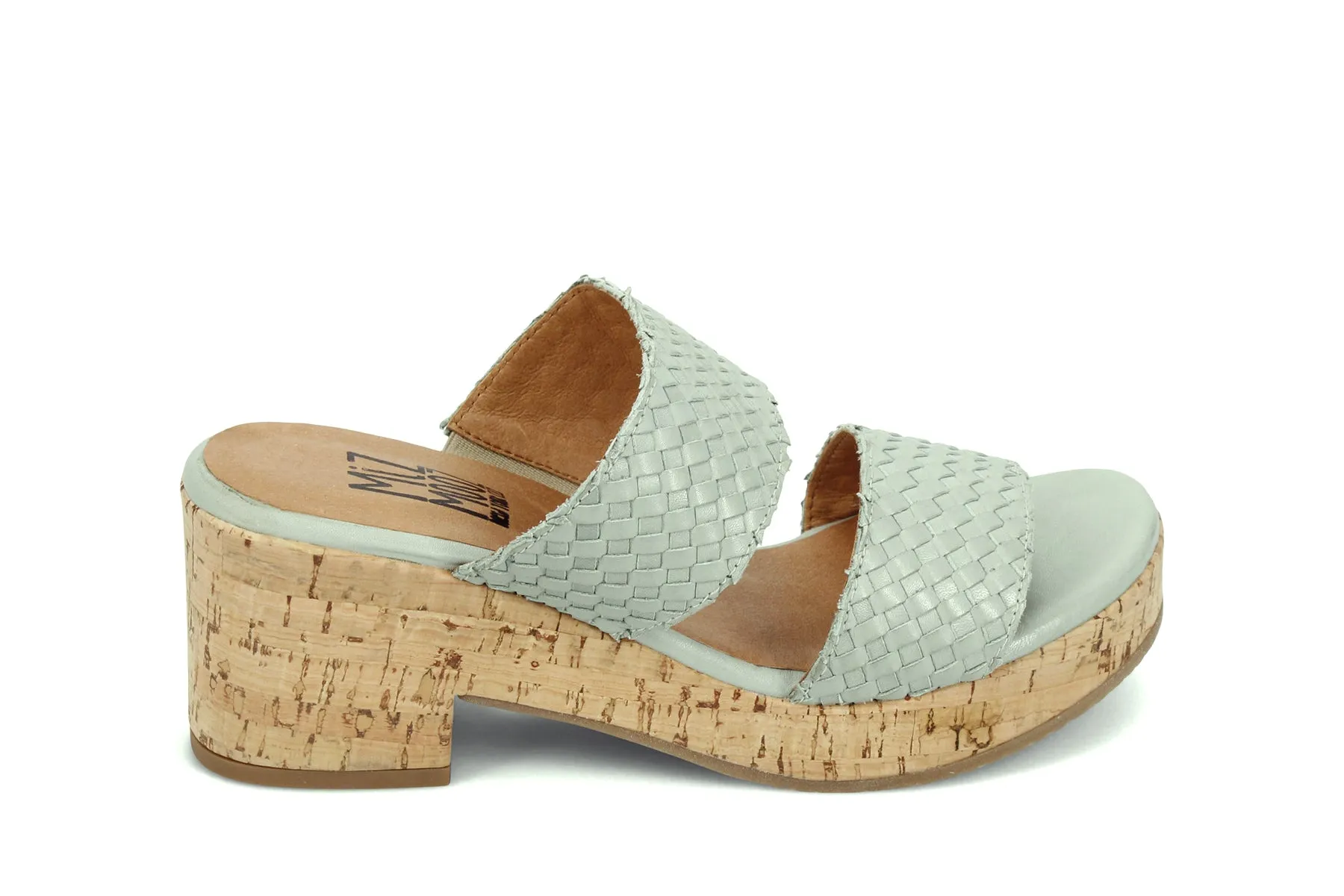 Miz Mooz Genna Aquamarine Cork Heel Slide