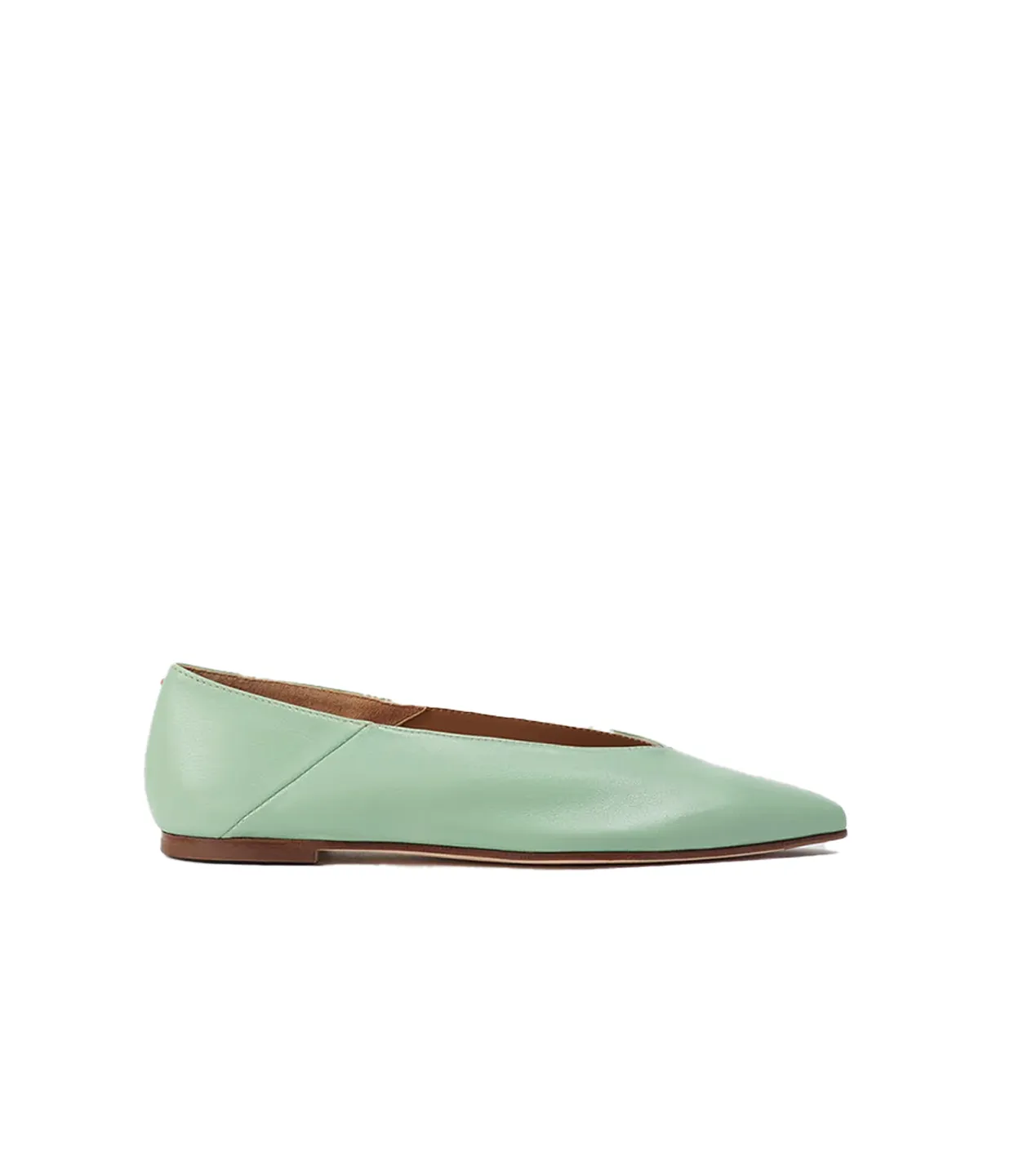 Moa Nappa Leather Flat in Mint