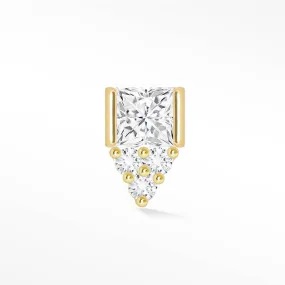 Moissanite 14k Yellow Gold Flat Back Earring