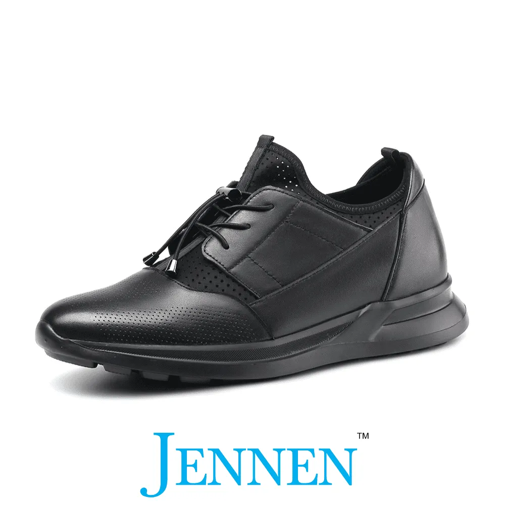 Mr. Joe 8cm | 3.2 inches Casual Lace Up Black Elevator Shoes for Men