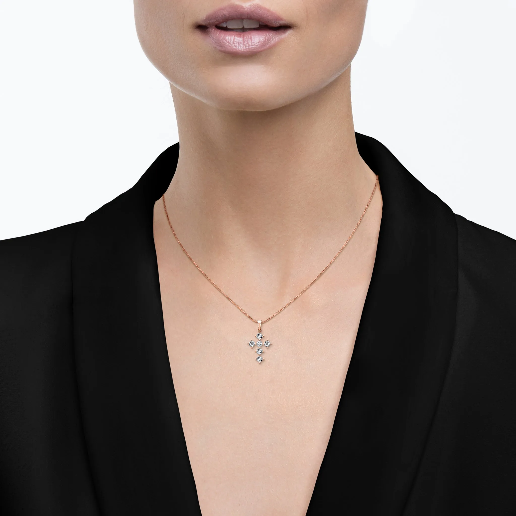 My Girl Diamond Diagonal Cross Pendant