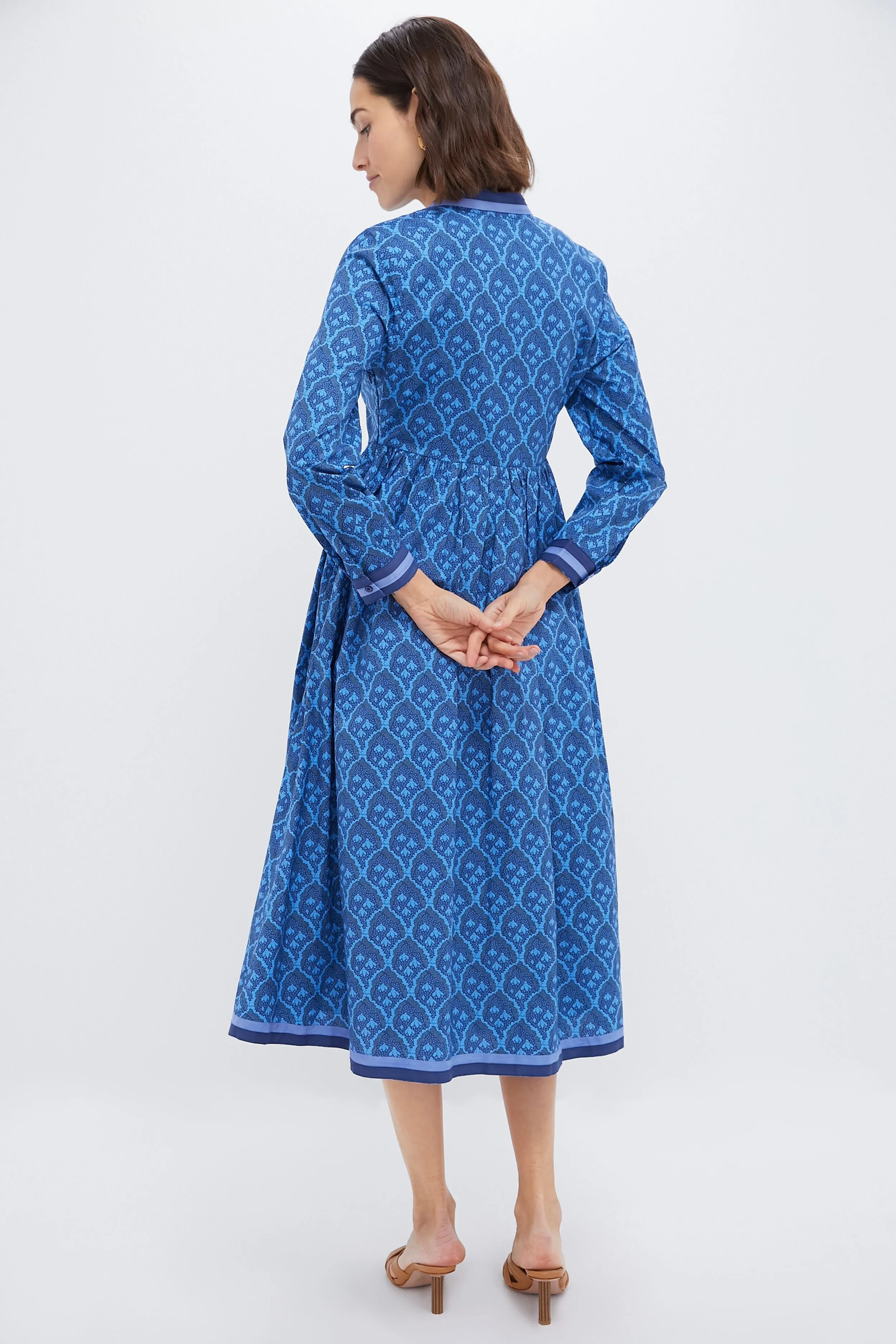 Navy & Cerulean Floral Nancy Midi Dress