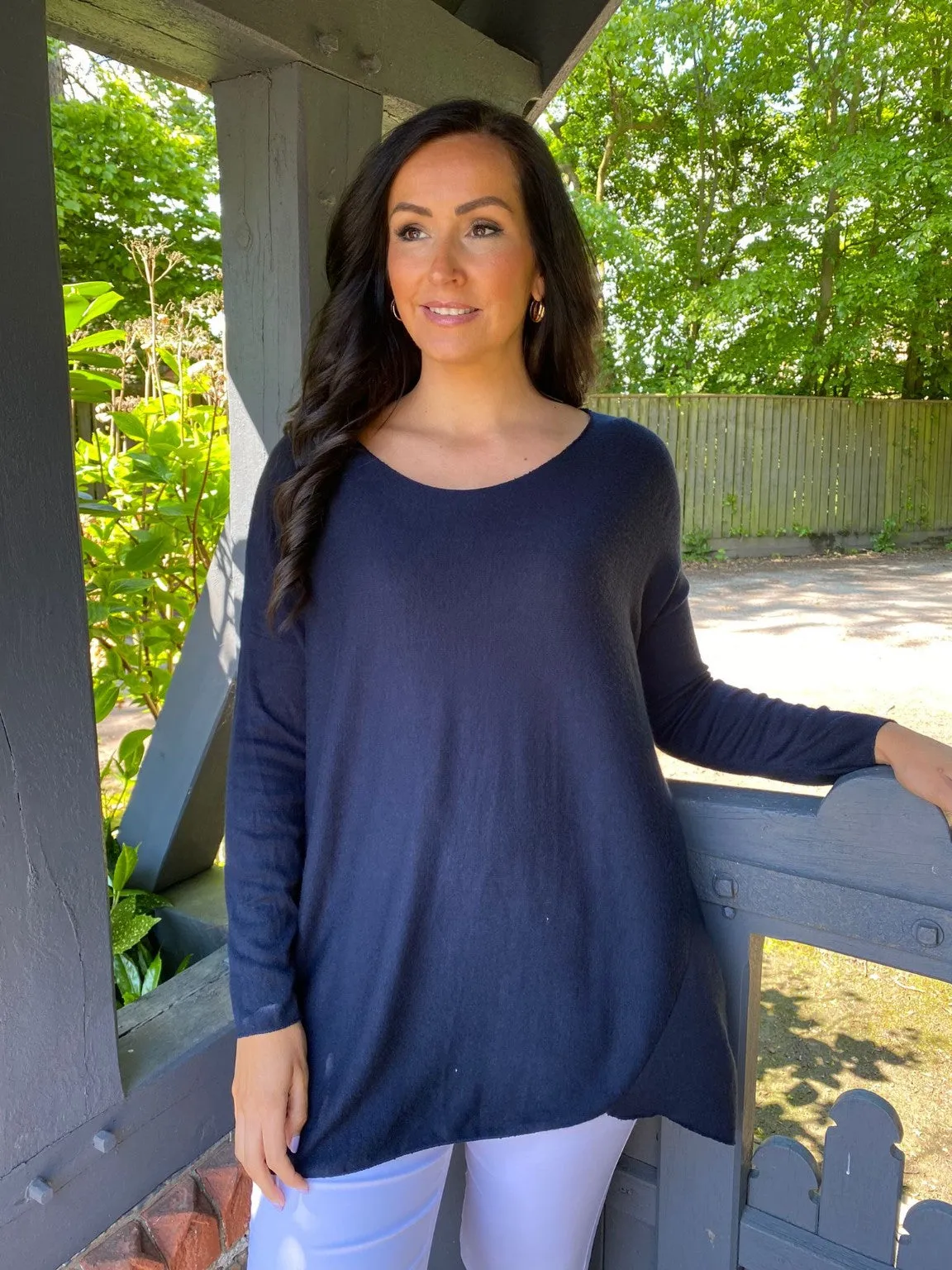 Navy Knit Top Fifi