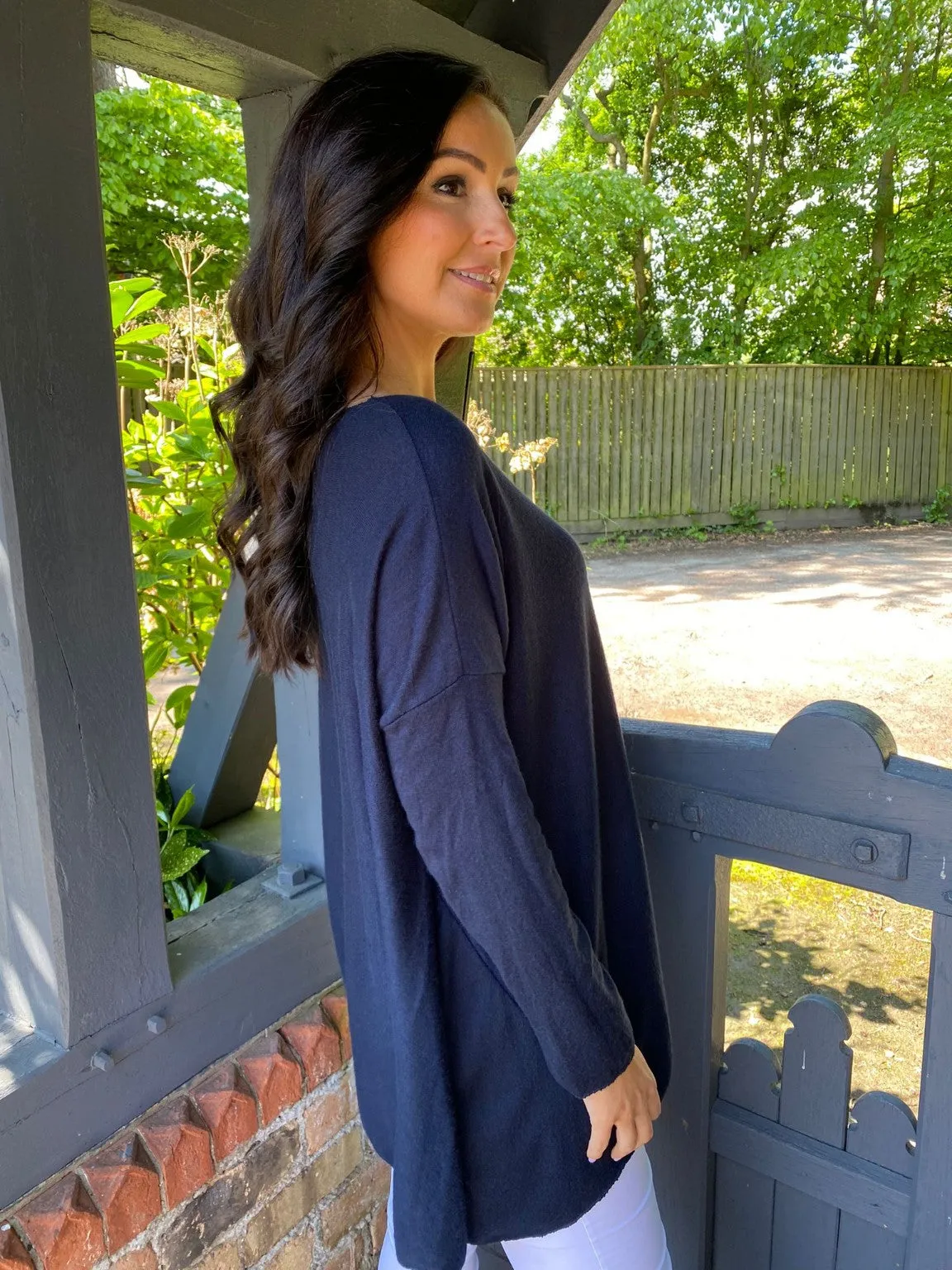 Navy Knit Top Fifi