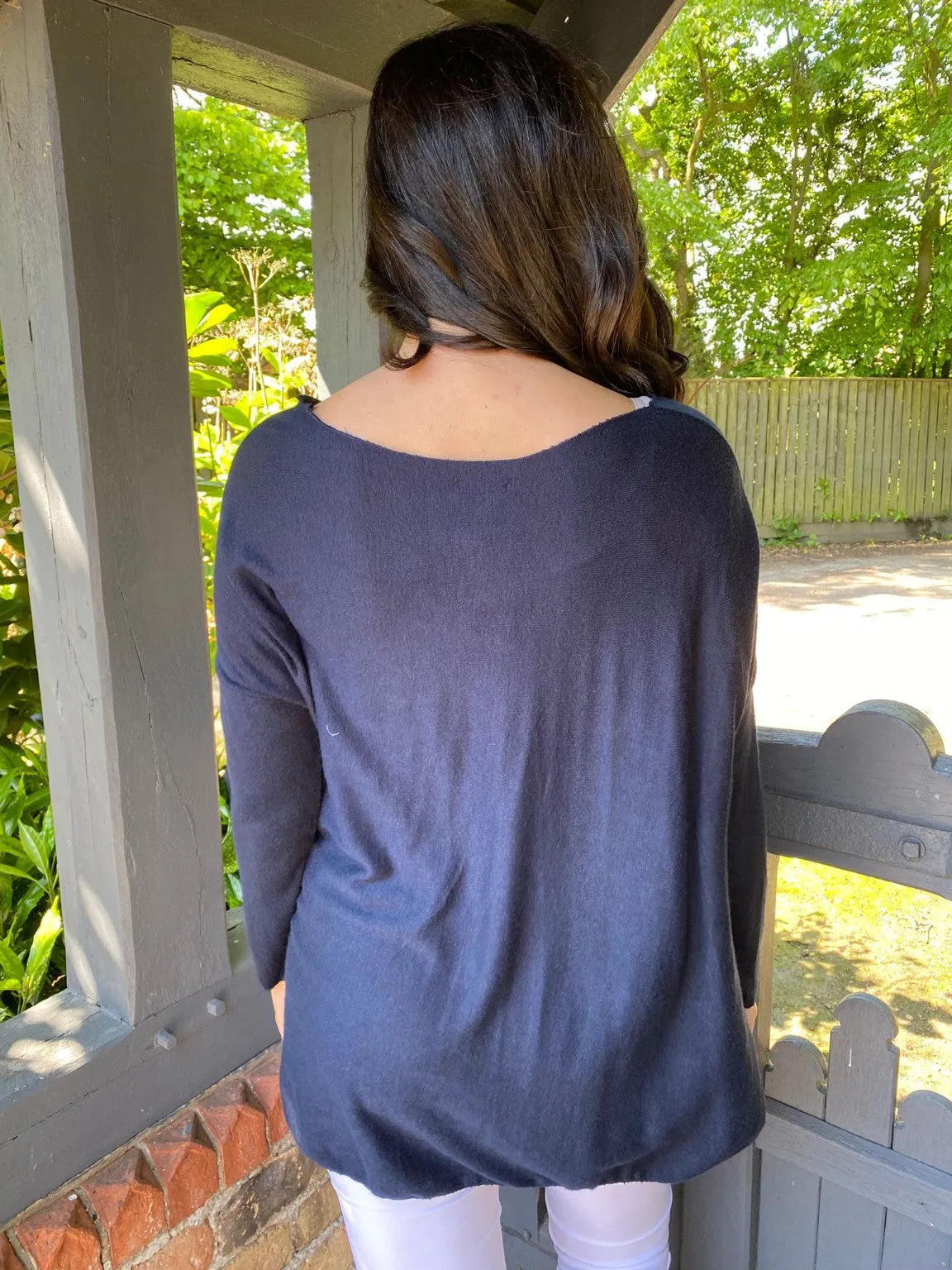 Navy Knit Top Fifi