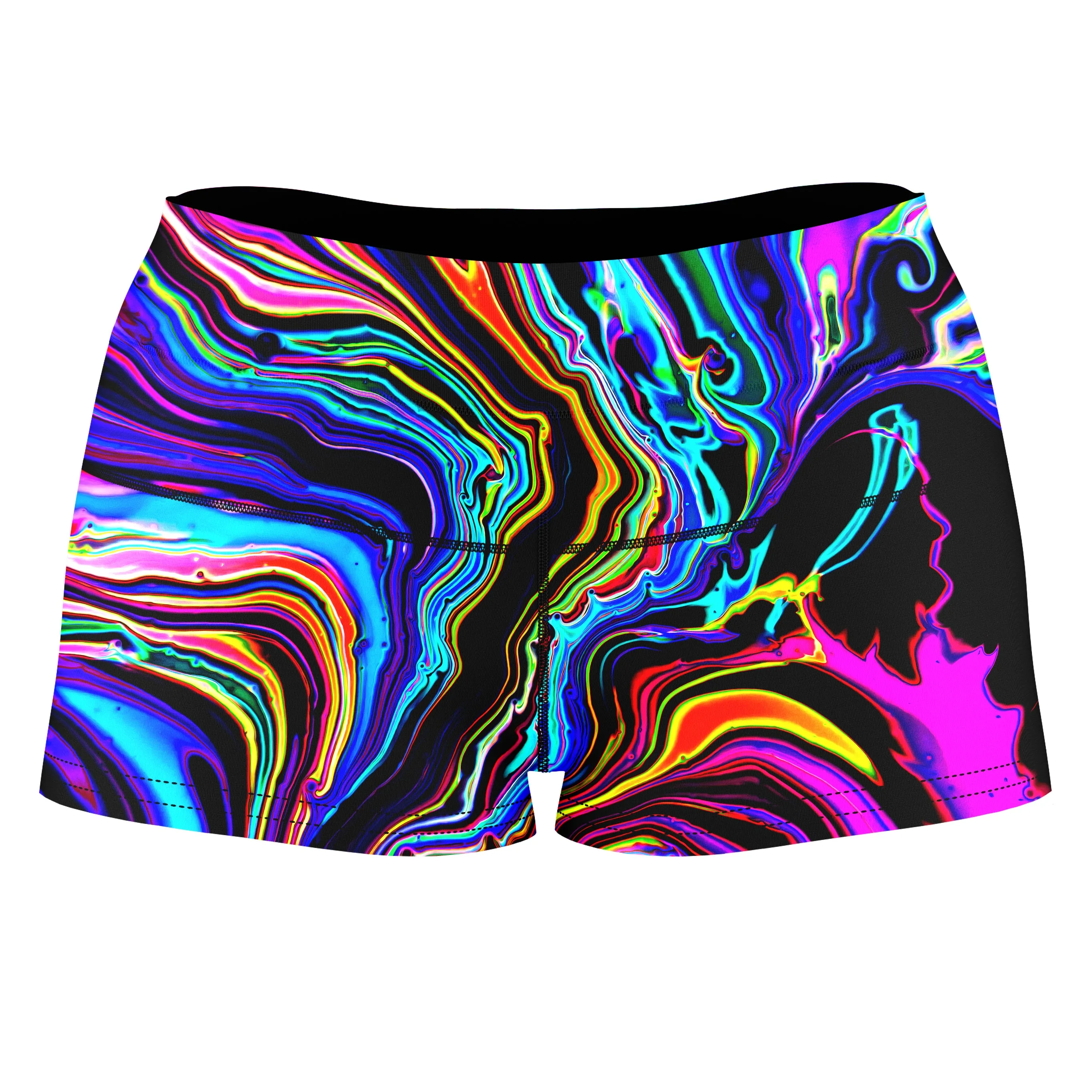 Neon Rift Rave Bra and High Waist Booty Shorts Combo