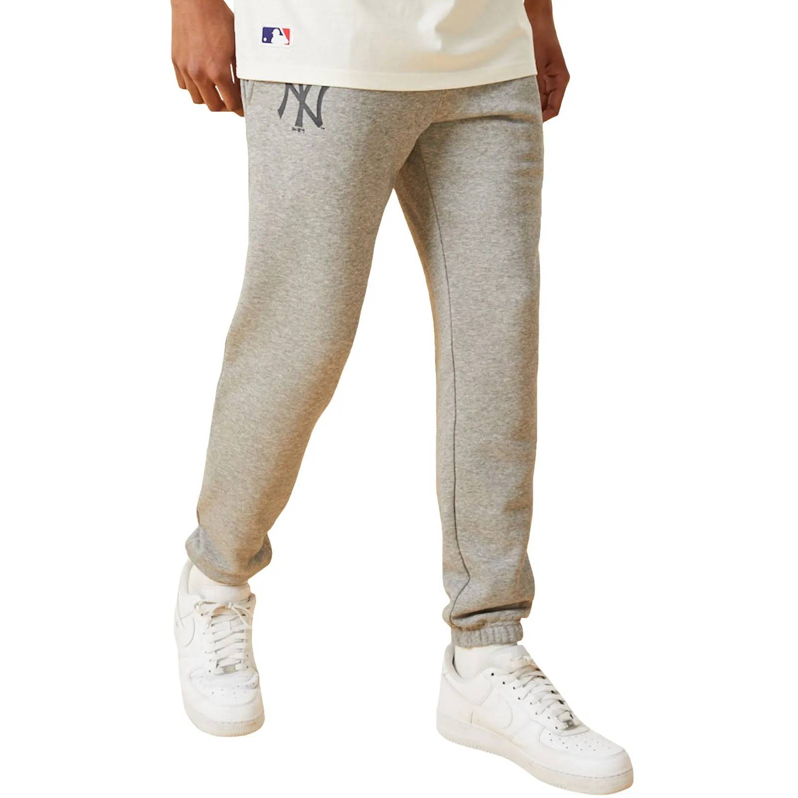 New Era Mens New York Yankees MLB Team Logo Joggers - Grey