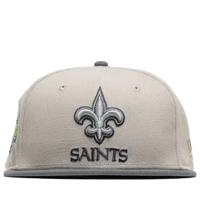 New Era x Politics New Orleans Saints 59FIFTY Fitted Hat - Stone/Grey