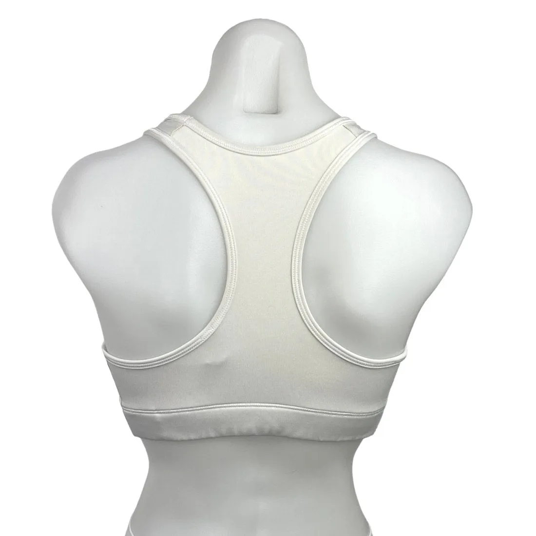 Nike White Scoop Neck Racerback Livestrong Spell Out Sports Bra Top Size M