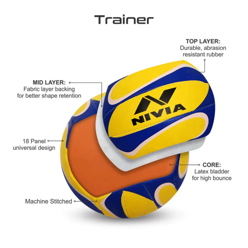 Nivia Trainer 472 Volleyball (Yellow/Blue)