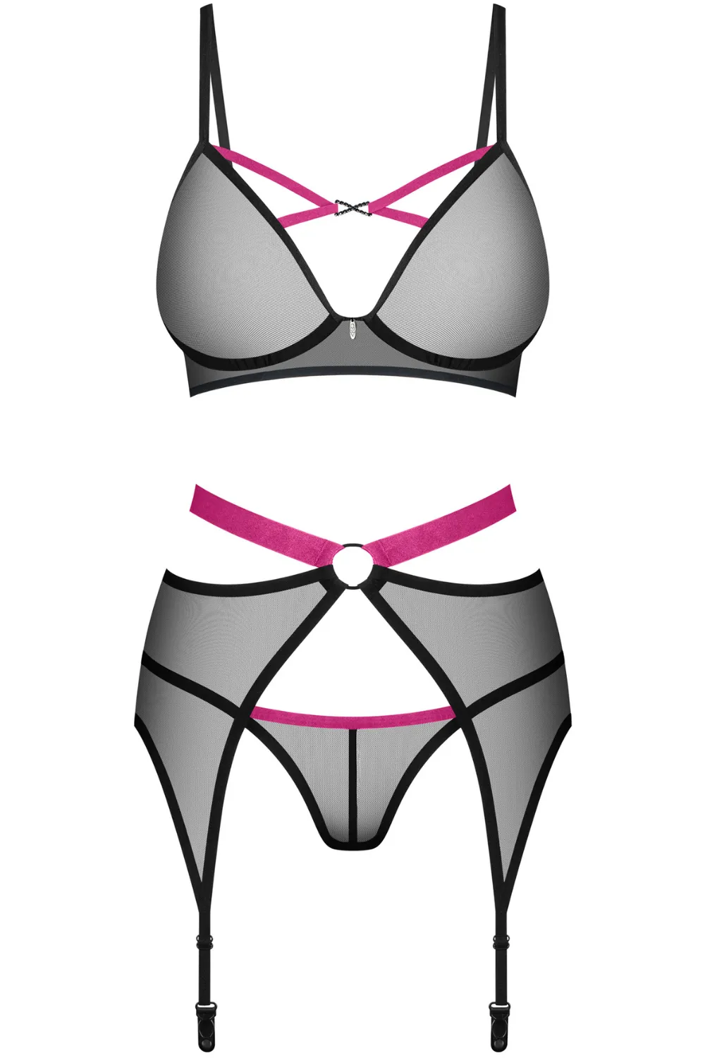 Novenes lingerie set - Bra, Thong, and Suspender