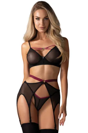 Novenes lingerie set - Bra, Thong, and Suspender