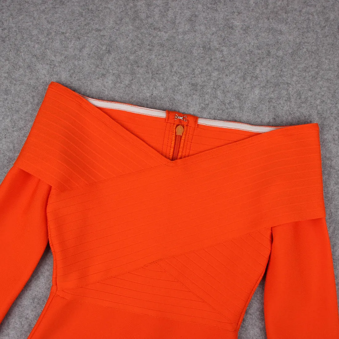 Off-Shoulder Orange Dress