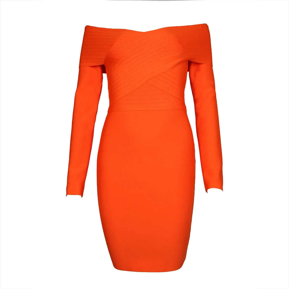 Off-Shoulder Orange Dress