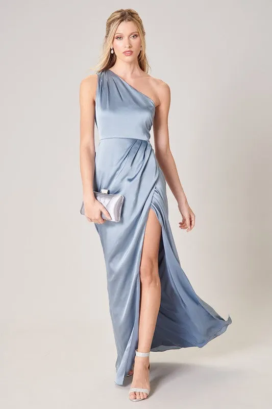 One Shoulder Asymmetrical Maxi Dress - Prestige