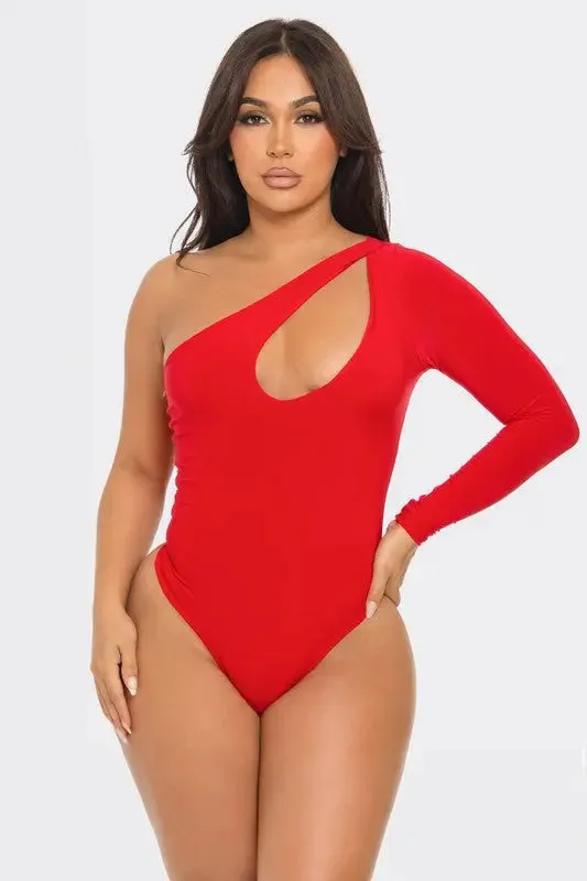 One Shoulder Cut Out Bodysuit