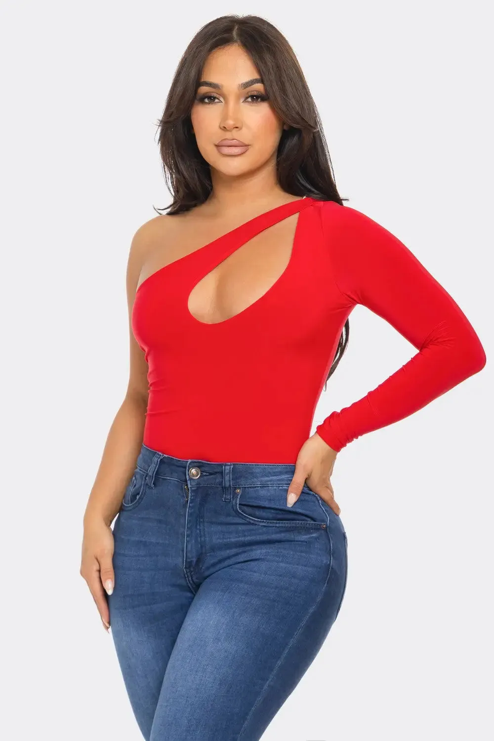 One Shoulder Cut Out Bodysuit