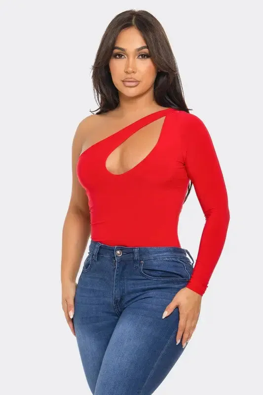 One Shoulder Cut Out Bodysuit