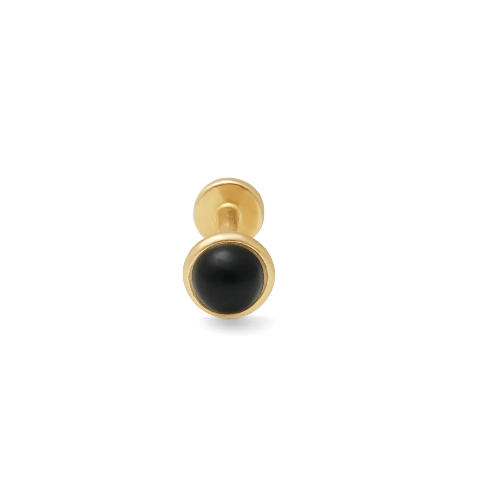 Flat Back Onyx Cabochon Stud Bezel