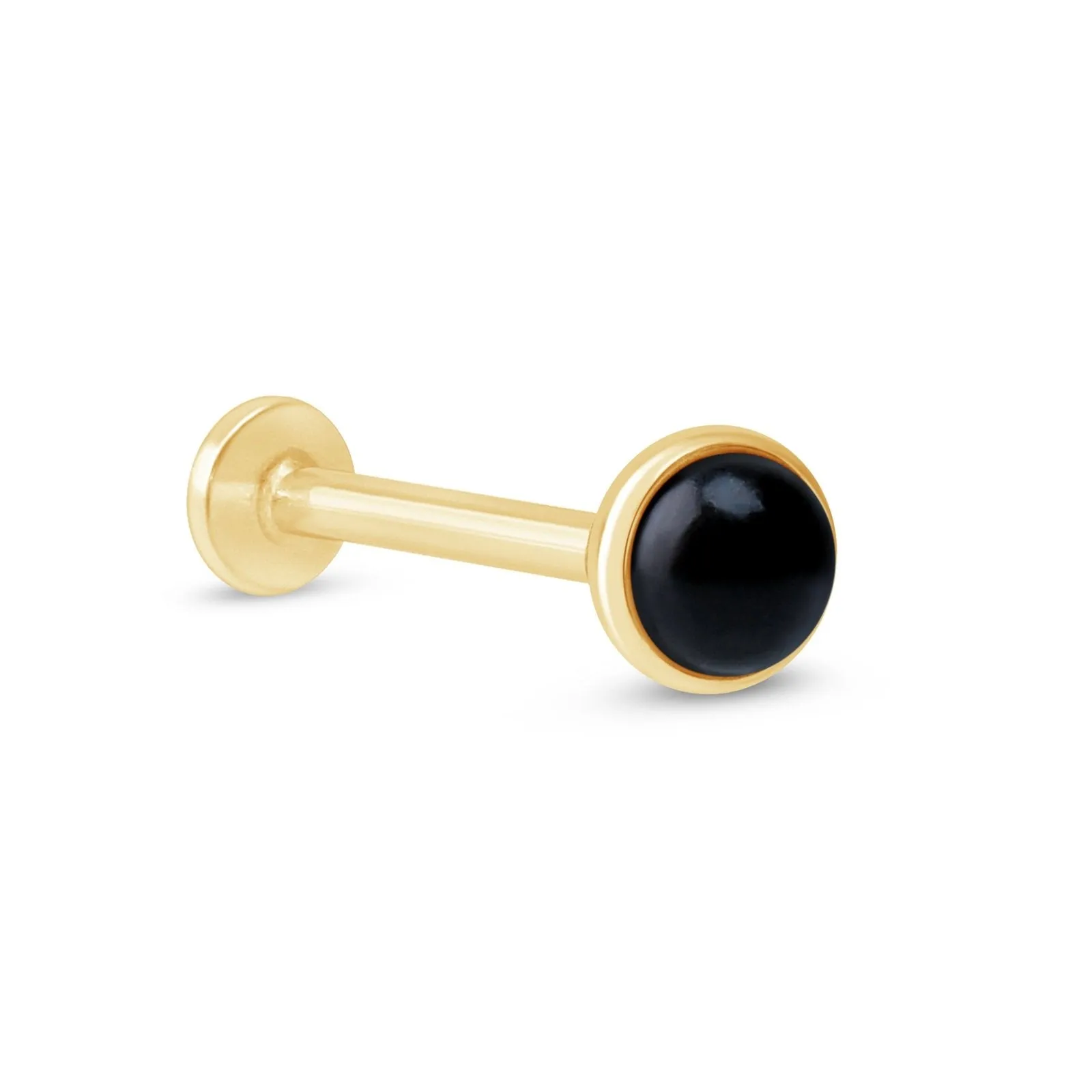 Flat Back Onyx Cabochon Stud Bezel