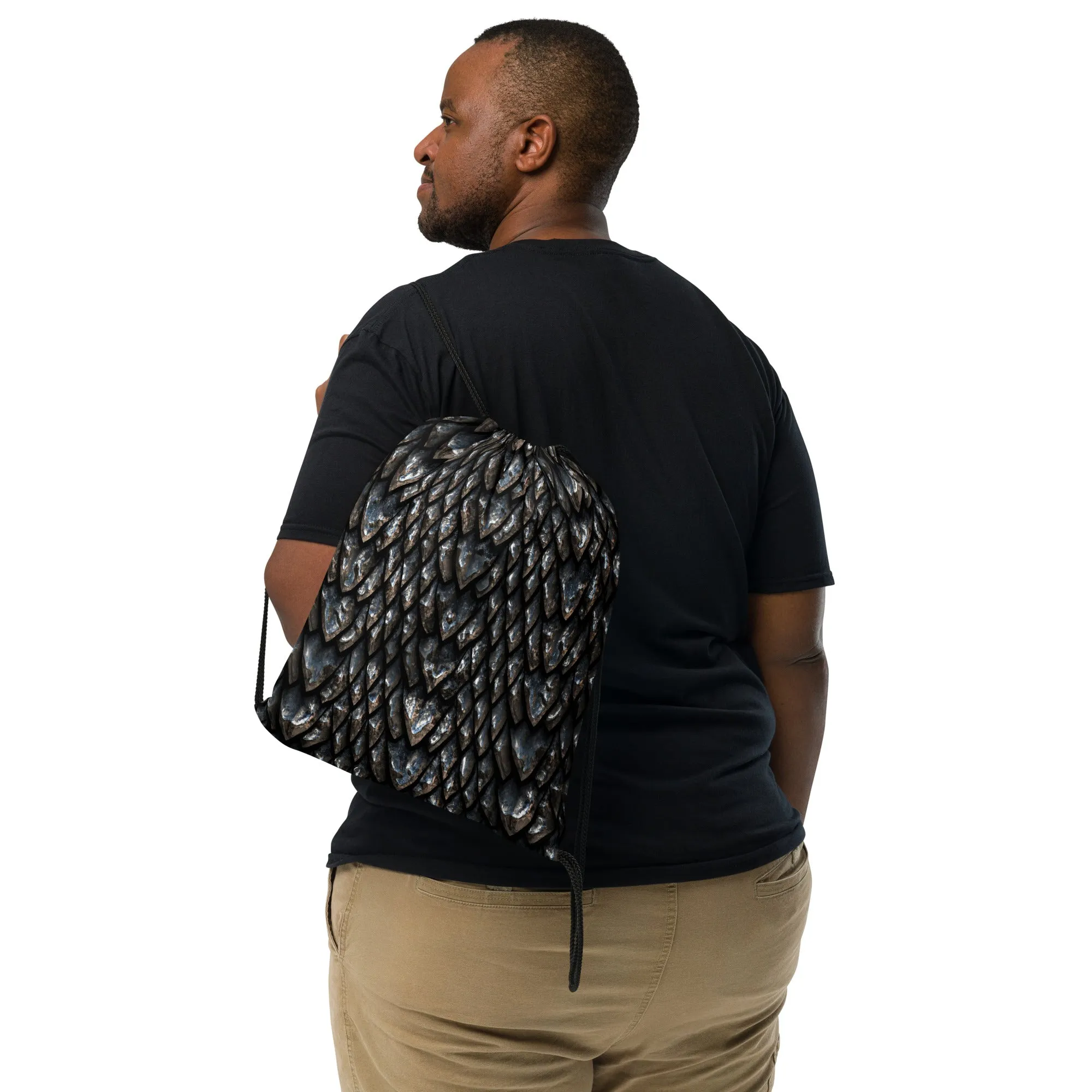 Onyx Dragon Scale Drawstring Bag