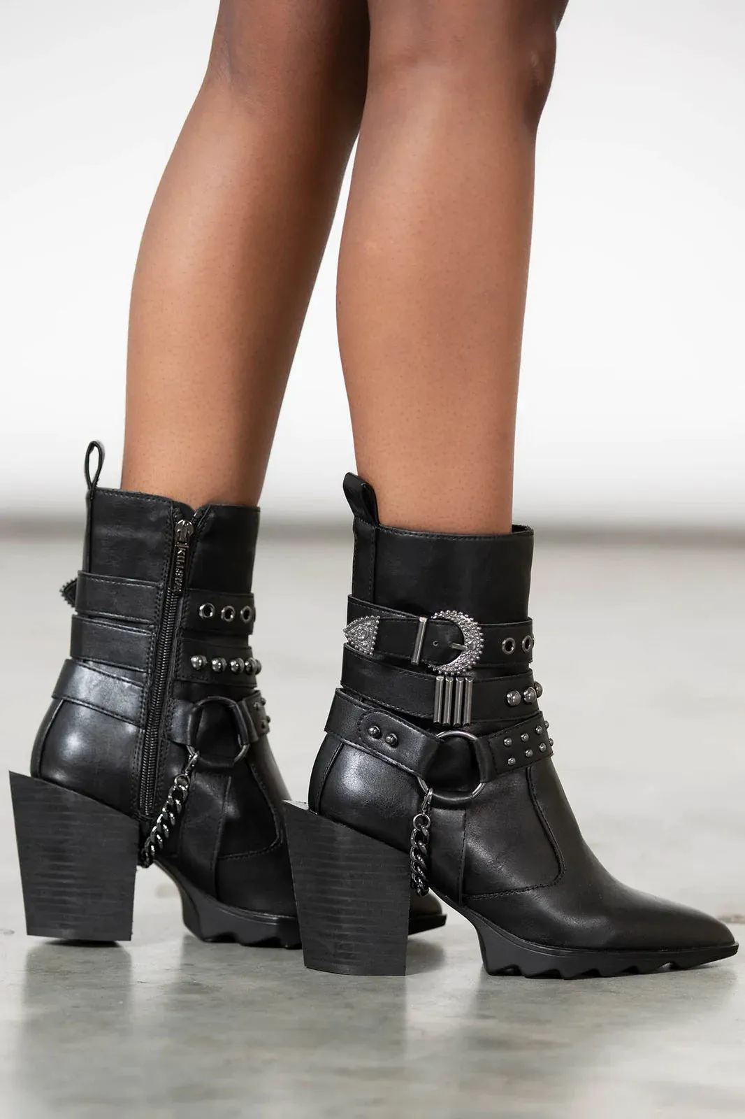 Stud & Buckle Onyx Boots