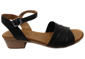 Orizonte Karriner Womens European Leather Low Heel Sandals