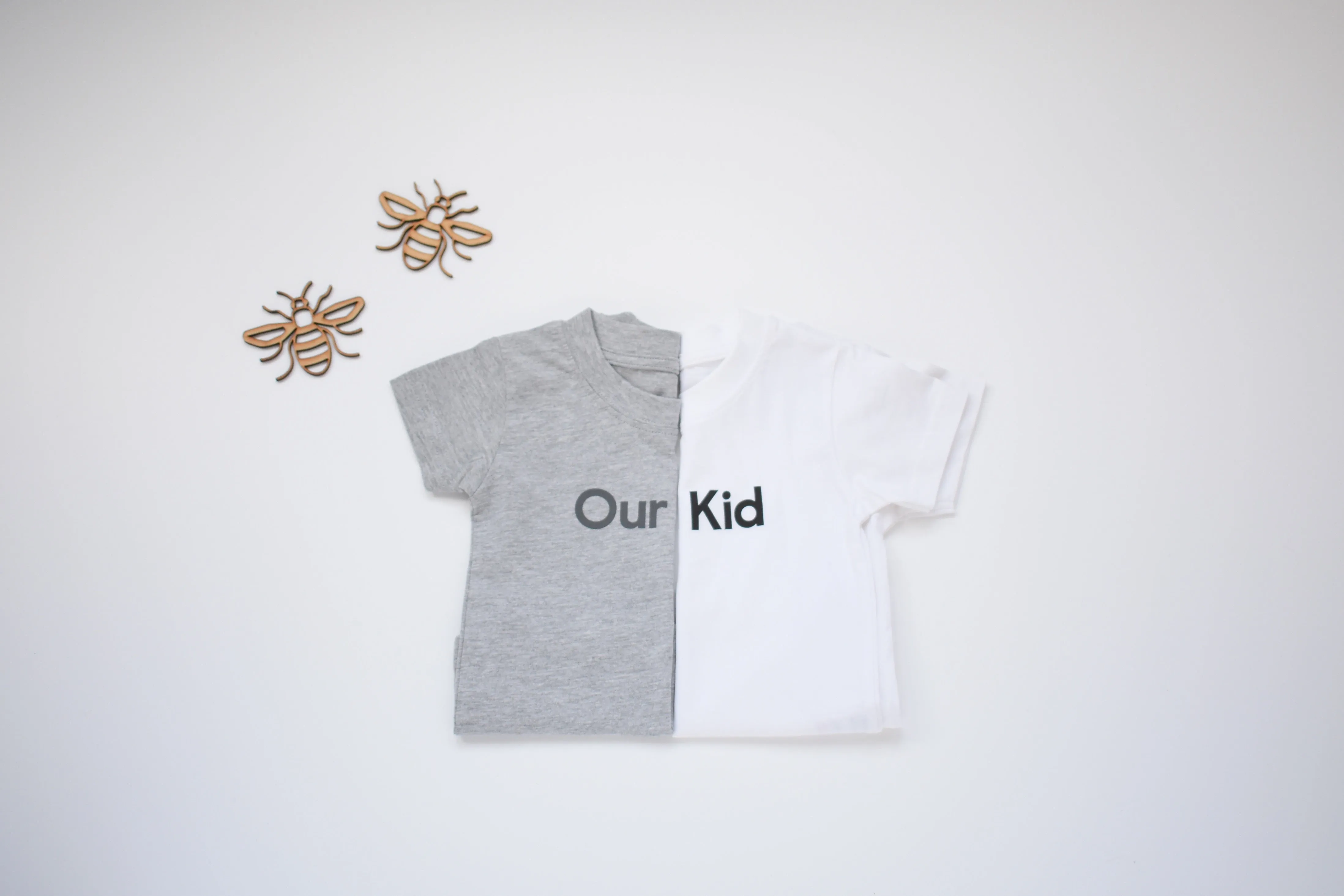 OUR KID Grey T-shirt Pink Slogan Babies Kids